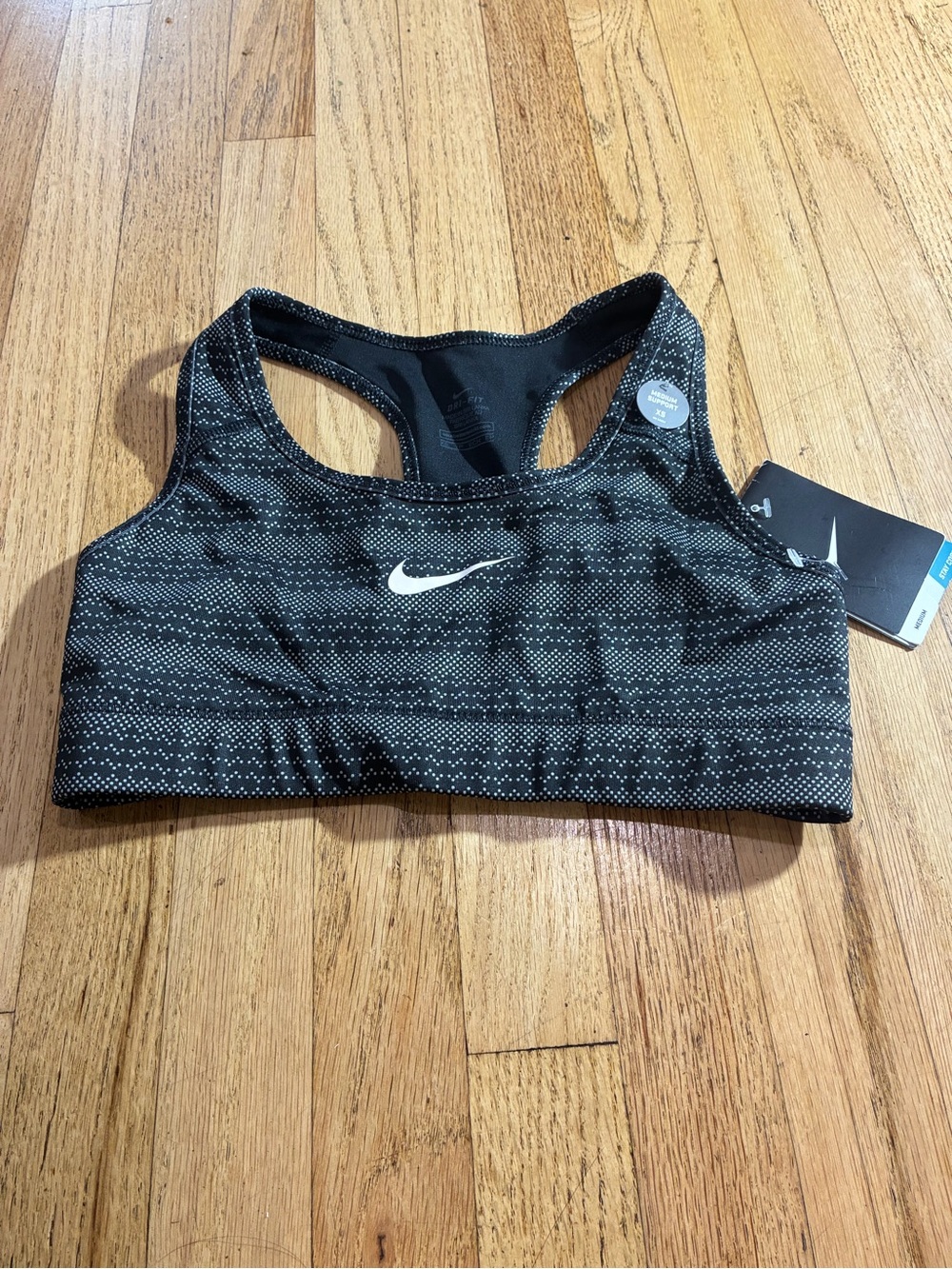 Nike Black Dotted Racerback Sports Bra